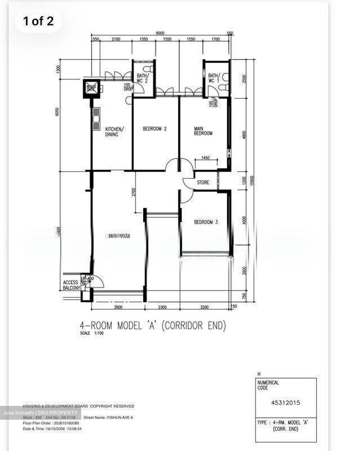 Blk 393 Yishun Avenue 6 (Yishun), HDB 4 Rooms #633384221